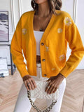 Floral Button Up Cardigan - Trendsi - Flyclothing LLC