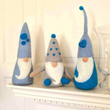 Winter Blues Felt Gnomes Trio, Set of 3 - Global Groove Direct - Flyclothing LLC