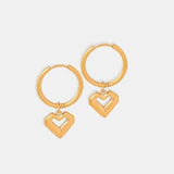 Heart Shape Lapis Lazuli Dangle Earrings - Trendsi - Flyclothing LLC