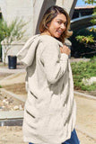 Double Take Full Size Open Front Long Sleeve Hooded Coat - Trendsi - Flyclothing LLC
