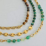 Beaded Titanium Steel Necklace - Trendsi - Flyclothing LLC