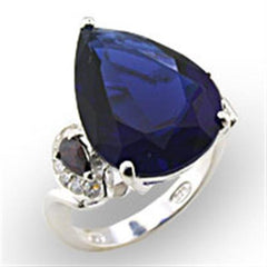 Alamode High-Polished 925 Sterling Silver Ring with Synthetic Spinel in Montana - Flyclothing LLC