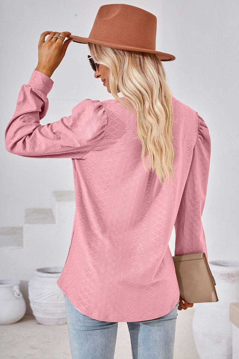 Notched Long Sleeve T-Shirt - Trendsi - Flyclothing LLC