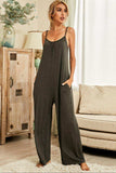 Scoop Neck Spaghetti Strap Jumpsuit with Pockets - Trendsi - Flyclothing LLC