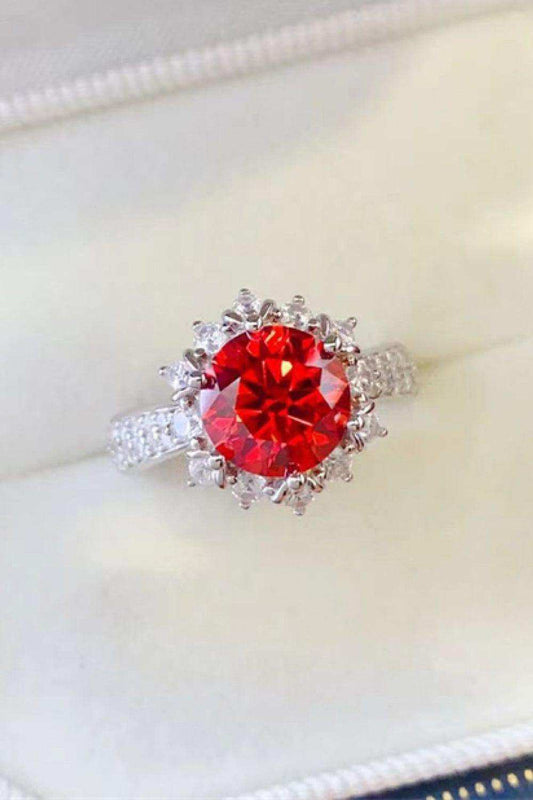 2 Carat Moissanite 925 Sterling Silver Halo Ring - Trendsi - Flyclothing LLC