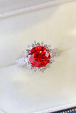 2 Carat Moissanite 925 Sterling Silver Halo Ring - Trendsi