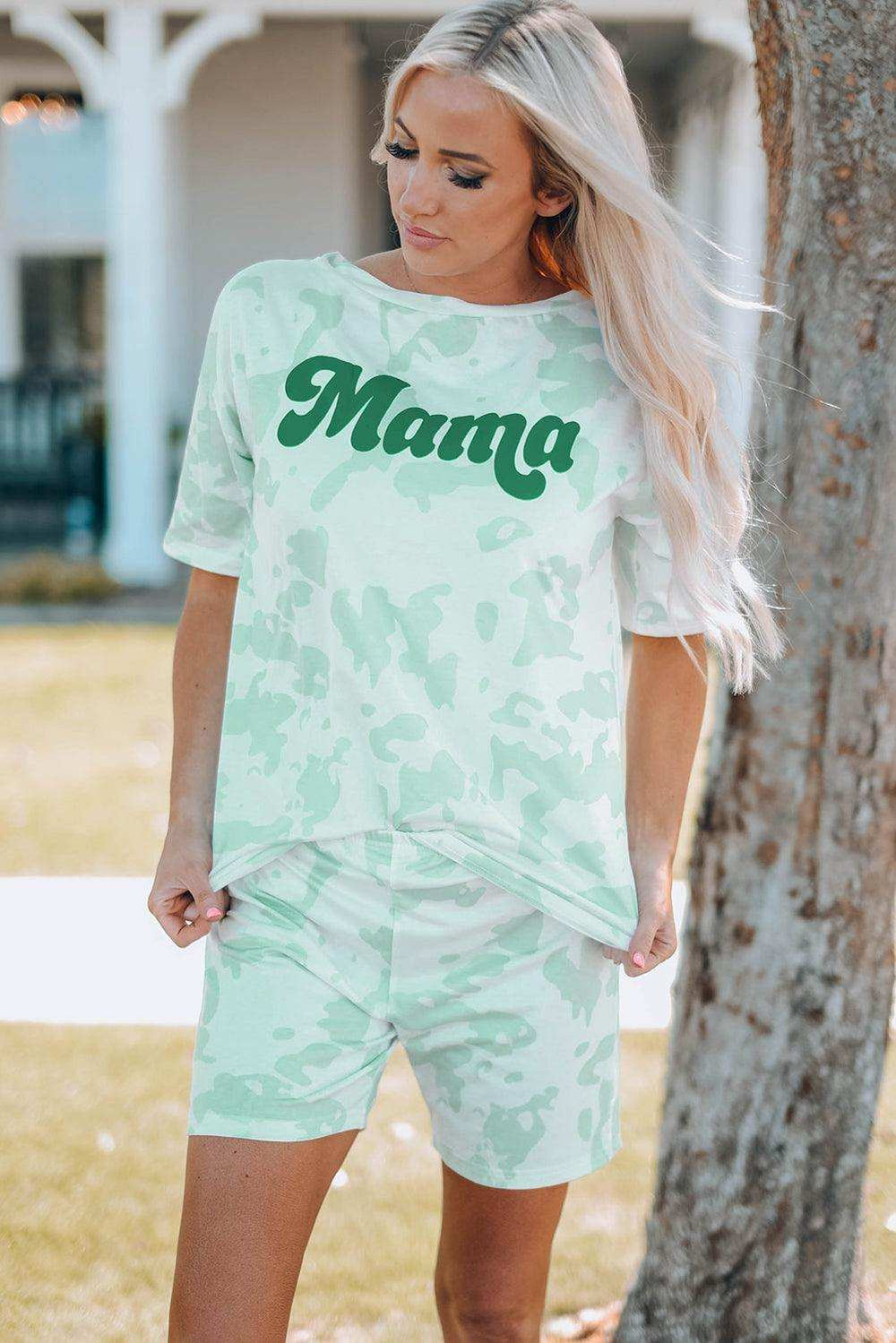 Women Printed Letter Graphic Lounge Set - Trendsi - Flyclothing LLC