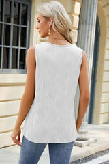 Round Neck Wide Strap Tank - Trendsi - Flyclothing LLC