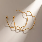 Stainless Steel Wave Shape C-Hoop Earrings - Trendsi