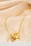 Linked Ring Pendant Chain Necklace - Trendsi
