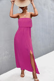 Strapless Split Maxi Dress - Trendsi