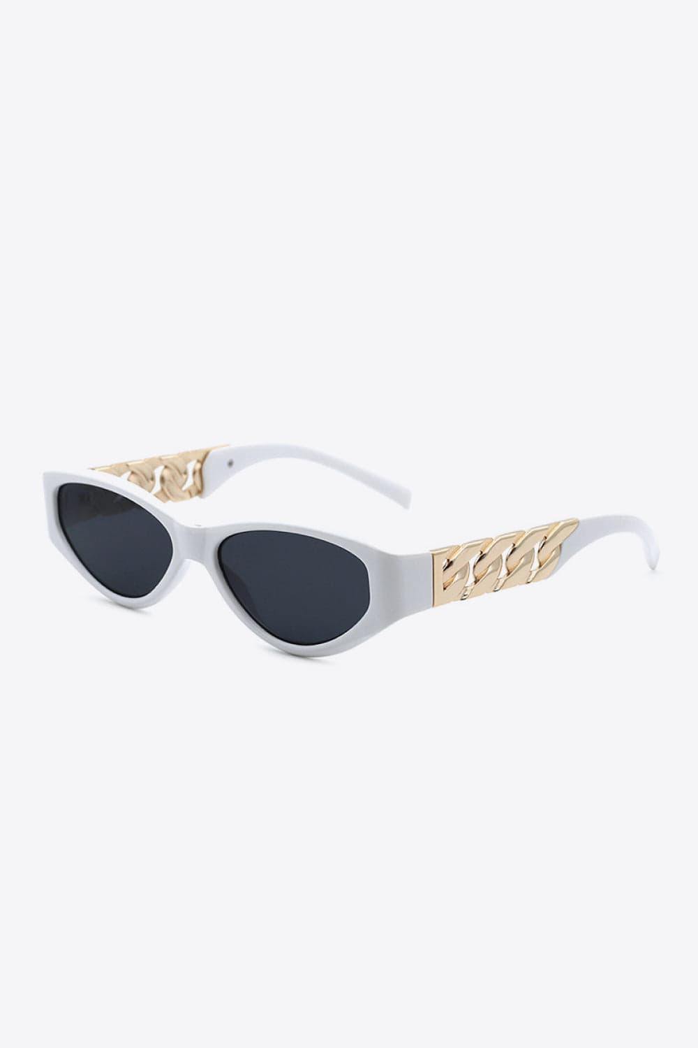 Chain Detail Temple Cat Eye Sunglasses - Trendsi