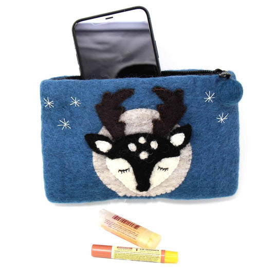 Hand Crafted Felt: Stag Pouch - Global Groove Direct