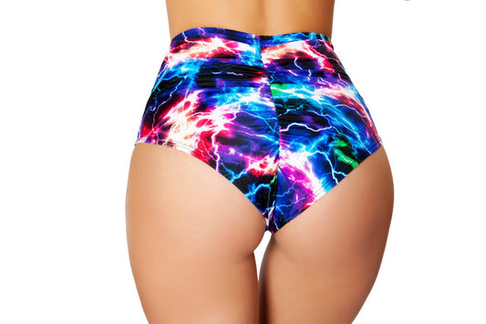 Roma Costume Printed High-Waisted Puckered Shorts - Flyclothing LLC