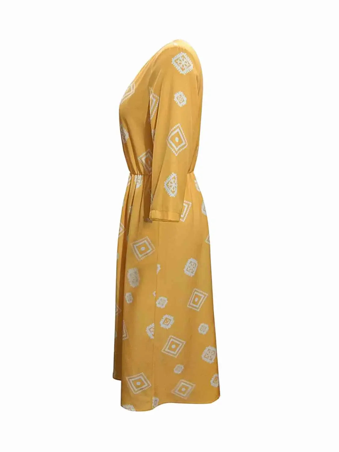 Geometric Notched Neck Dress - Trendsi - Flyclothing LLC