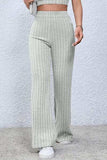 Basic Bae Full Size Ribbed High Waist Flare Pants - Trendsi - Flyclothing LLC