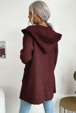 Ribbed Open Front Hooded Cardigan with Pockets - Trendsi - Flyclothing LLC