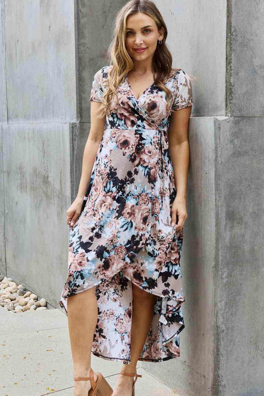 Heimish Give Me Roses Full Size Floral Maxi Wrap Dress - Trendsi - Flyclothing LLC