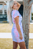 Women Tie-Dye Belted T-Shirt Dress - Flyclothing LLC