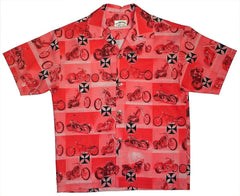 Red Chopper Button Down Shirt - Flyclothing LLC