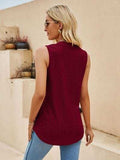 Eyelet Notched Tank - Trendsi - Flyclothing LLC