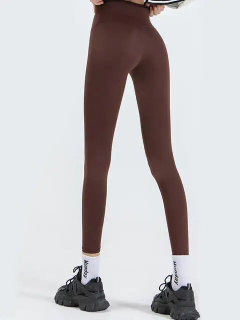 Wide Waistband Sports Leggings - Trendsi - Flyclothing LLC