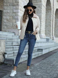 Snap Down Collared Jacket - Trendsi