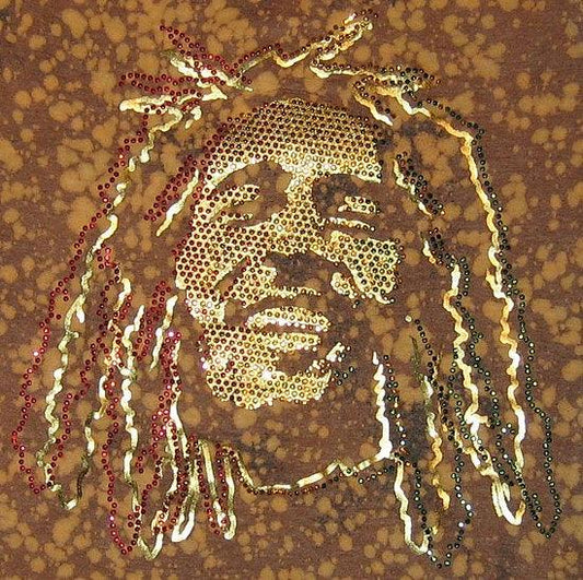 Bob Marley All Over Studded Foiled Tee - Flyclothing LLC