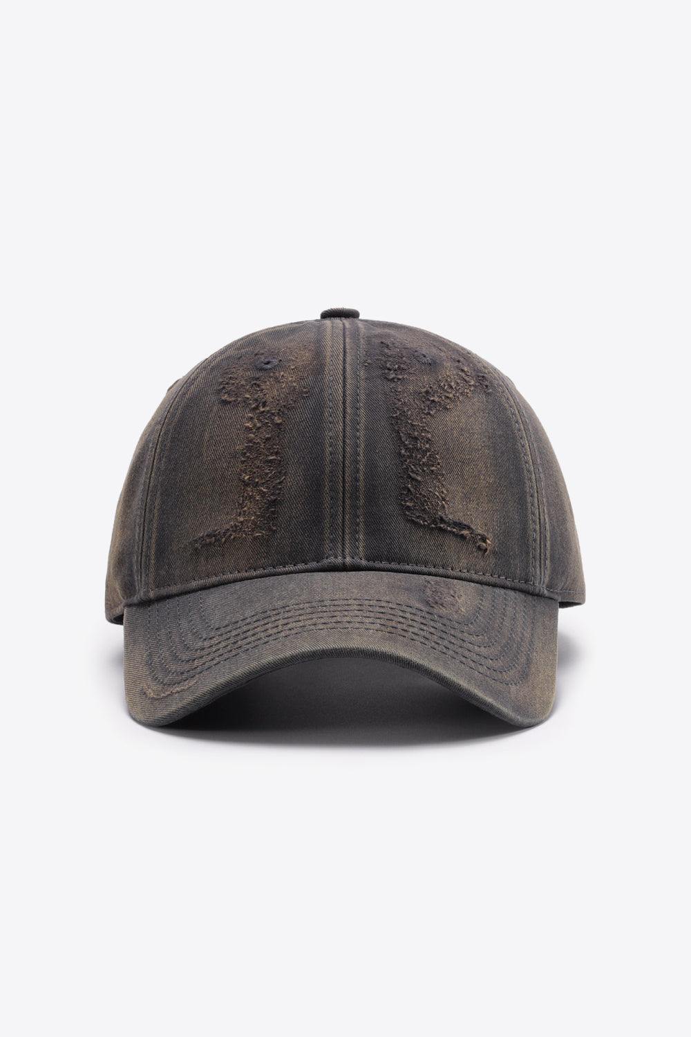 Distressed Adjustable Baseball Cap - Trendsi