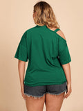 Plus Size Tied Cold-Shoulder Tee Shirt - Trendsi