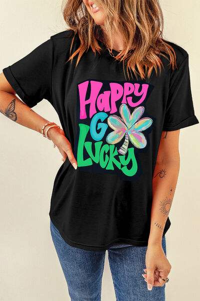 Letter Graphic Round Neck T-Shirt - Trendsi - Flyclothing LLC