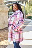 Double Take Full Size Plaid Button Up Lapel Collar Coat - Trendsi - Flyclothing LLC