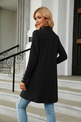Long Sleeve Open Front Cardigan - Trendsi