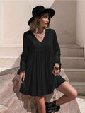 Lace Detail V-Neck Mini Dress - Trendsi - Flyclothing LLC