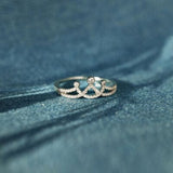 Crown Shape Inlaid Zircon 925 Sterling Silver Ring - Trendsi