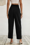 Buttoned Tie-Waist Cropped Pants - Trendsi