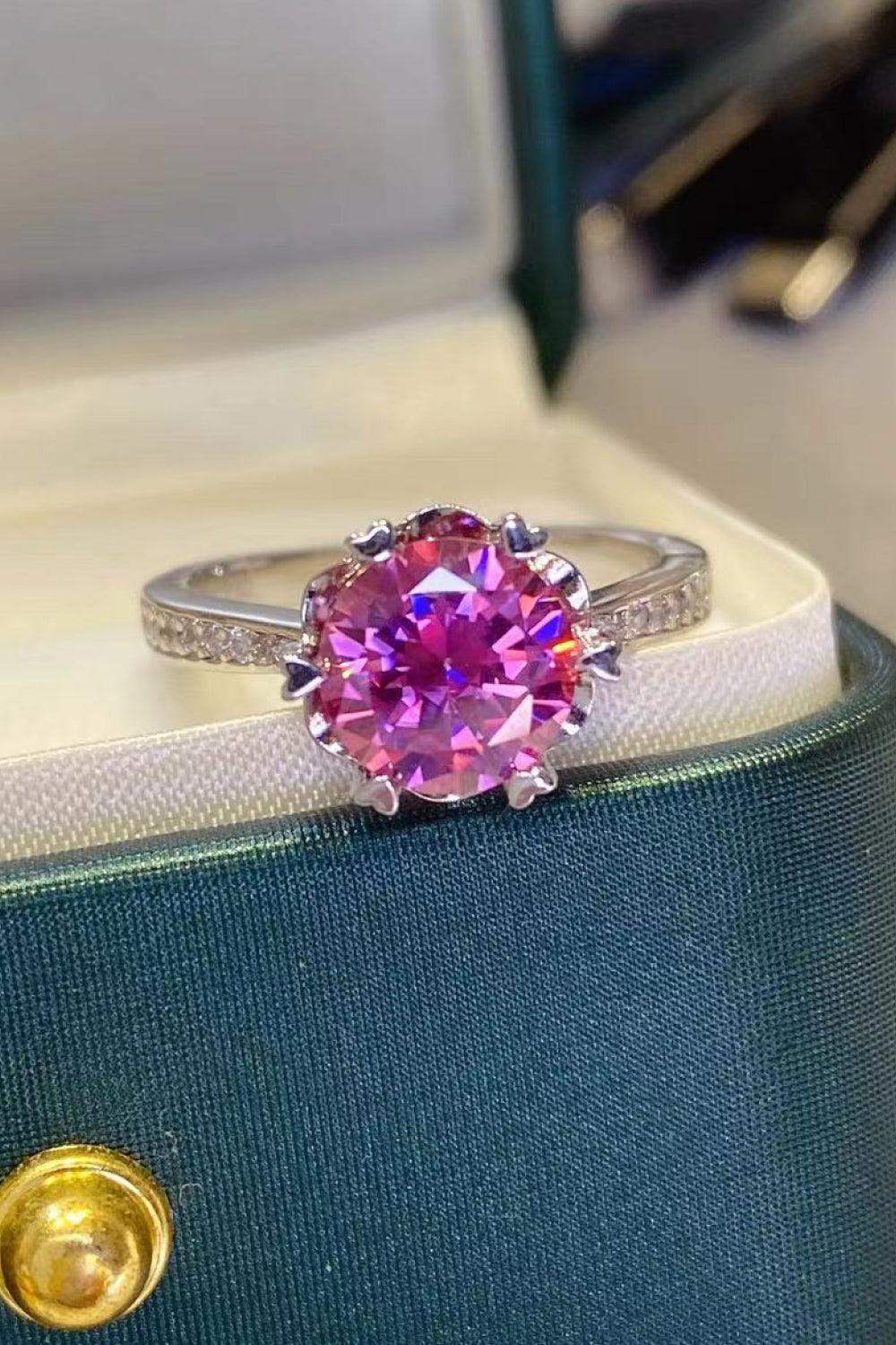 Shining For You 2 Carat Moissanite 925 Sterling Silver Ring - Trendsi - Flyclothing LLC
