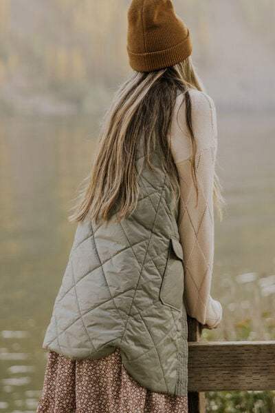 Button Up Pocketed Vest Coat - Trendsi - Flyclothing LLC