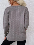 Openwork Button Up Dropped Shoulder Cardigan - Trendsi