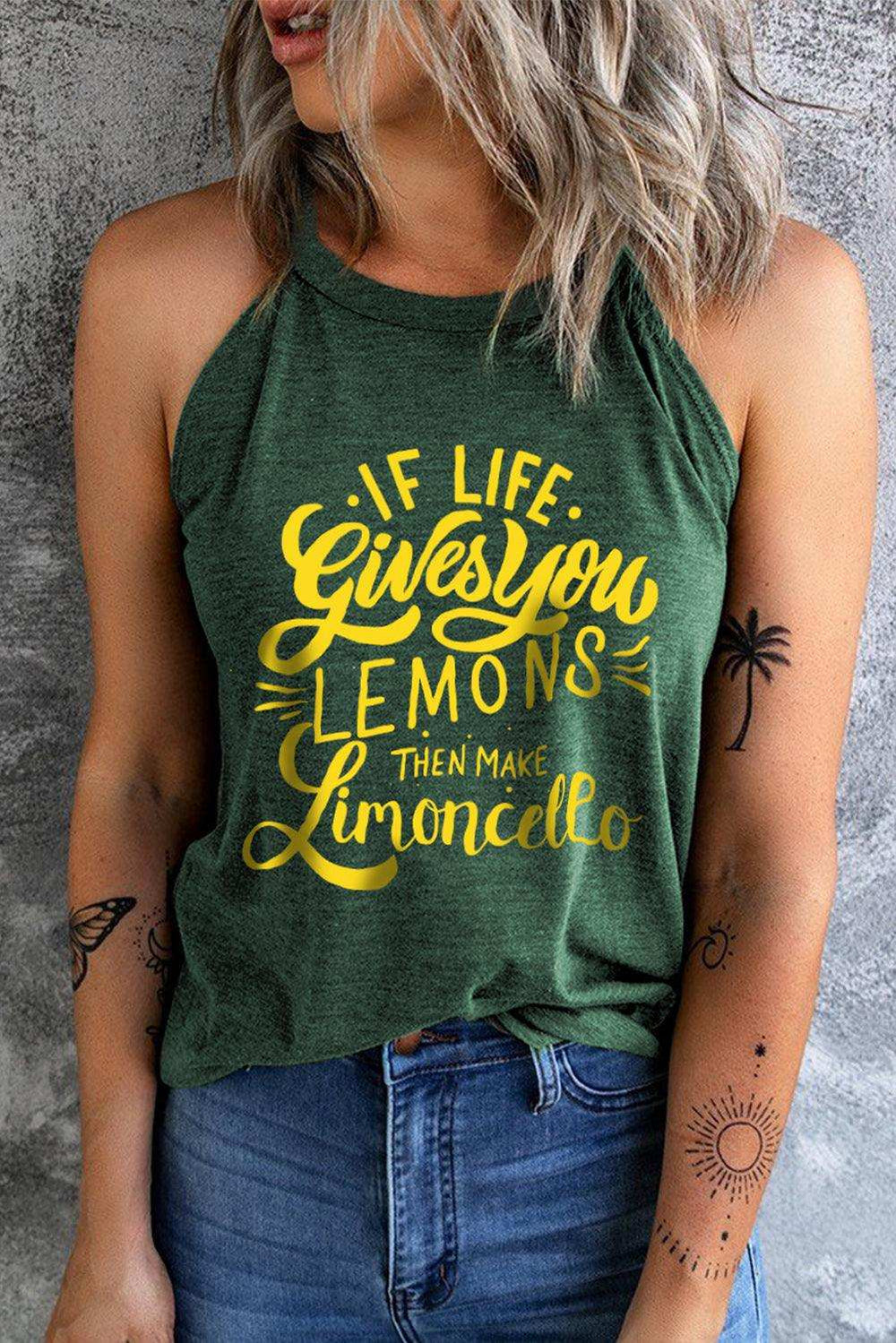 Slogan Graphic Round Neck Tank - Trendsi - Flyclothing LLC