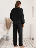 Teddy Long Sleeve Top and Pants Lounge Set - Trendsi - Flyclothing LLC