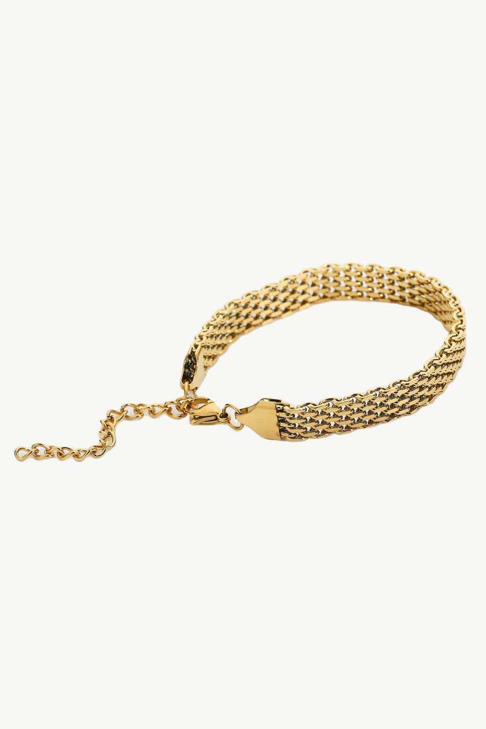 18K Gold-Plated Wide Chain Bracelet - Trendsi - Flyclothing LLC