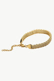 18K Gold-Plated Wide Chain Bracelet - Trendsi