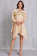 Half Button Handkerchief Hem Dress - Trendsi - Flyclothing LLC