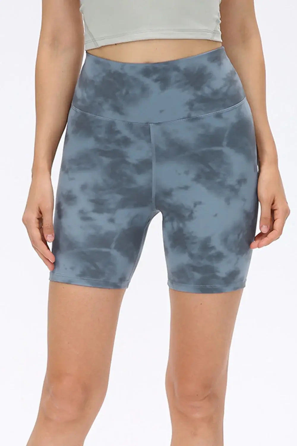 Wide Waistband Sports Shorts - Trendsi - Flyclothing LLC