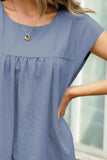 Round Neck Cap Sleeve Dress - Trendsi - Flyclothing LLC