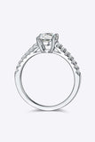 1 Carat Moissanite 925 Sterling Silver Side Stone Ring - Trendsi - Flyclothing LLC