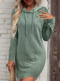 Drawstring Hooded Sweater Dress - Trendsi - Flyclothing LLC