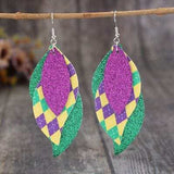 PU Leather Leaf Dangle Earrings - Trendsi - Flyclothing LLC