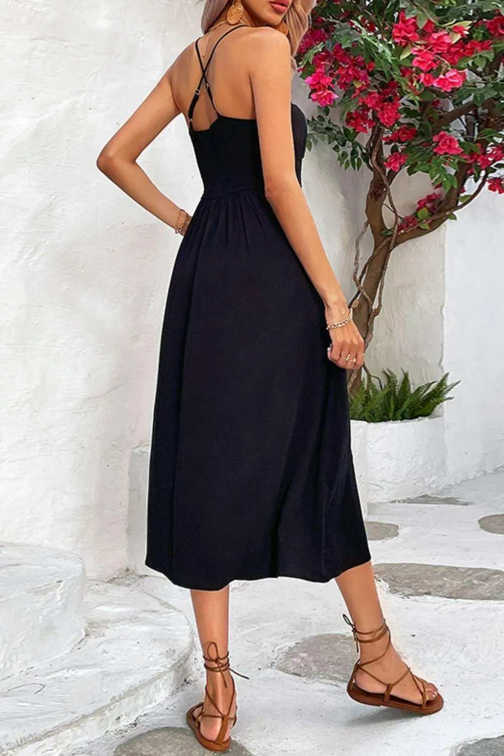 Spaghetti Strap Scoop Neck Midi Dress - Trendsi - Flyclothing LLC